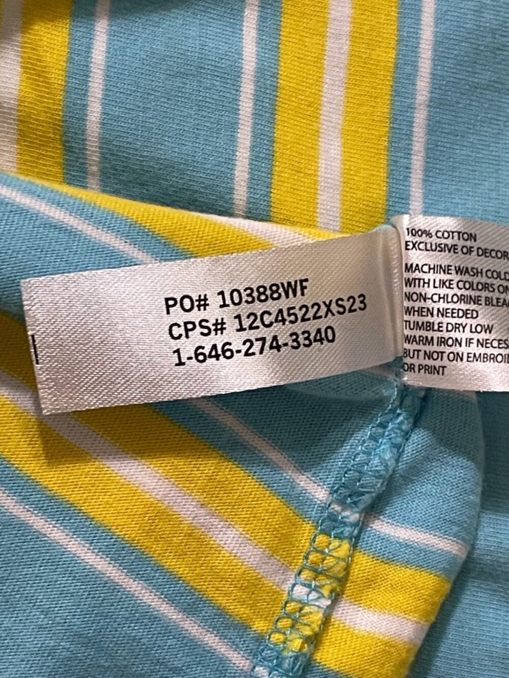 U.S. Polo Assn. Youth L Blue and Yellow Stripped Short Sleeve T-shirt - Picture 9 of 9